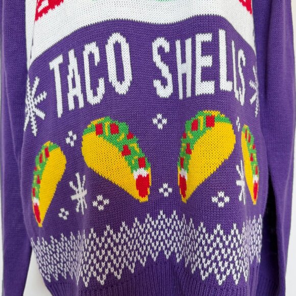 Taco Bell Ugly Christmas Sweater Mens Size Large Jingle Bells Taco Shells Rare - Picture 3 of 11